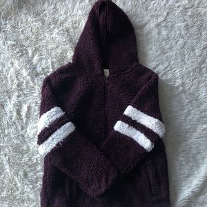 SUPER soft purple Sherpa zip up hoodie